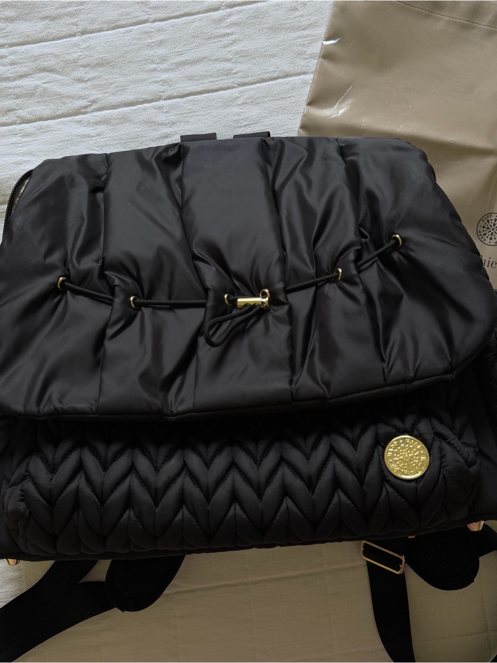 Happ Levy Black Quilted Backpack Diaper Bag - Picture 3 of 7